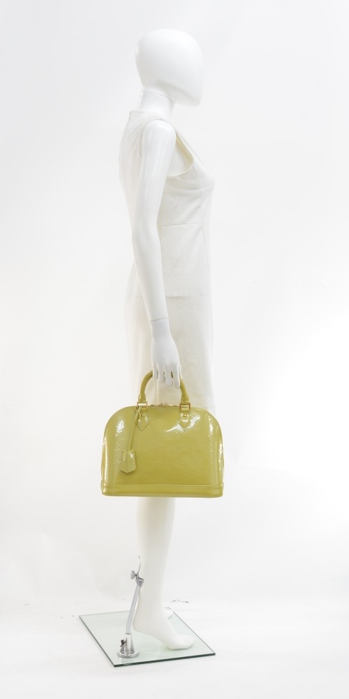 Louis Vuitton Louis Vuitton Alma Lime Green Vernis Leather Hand Bag