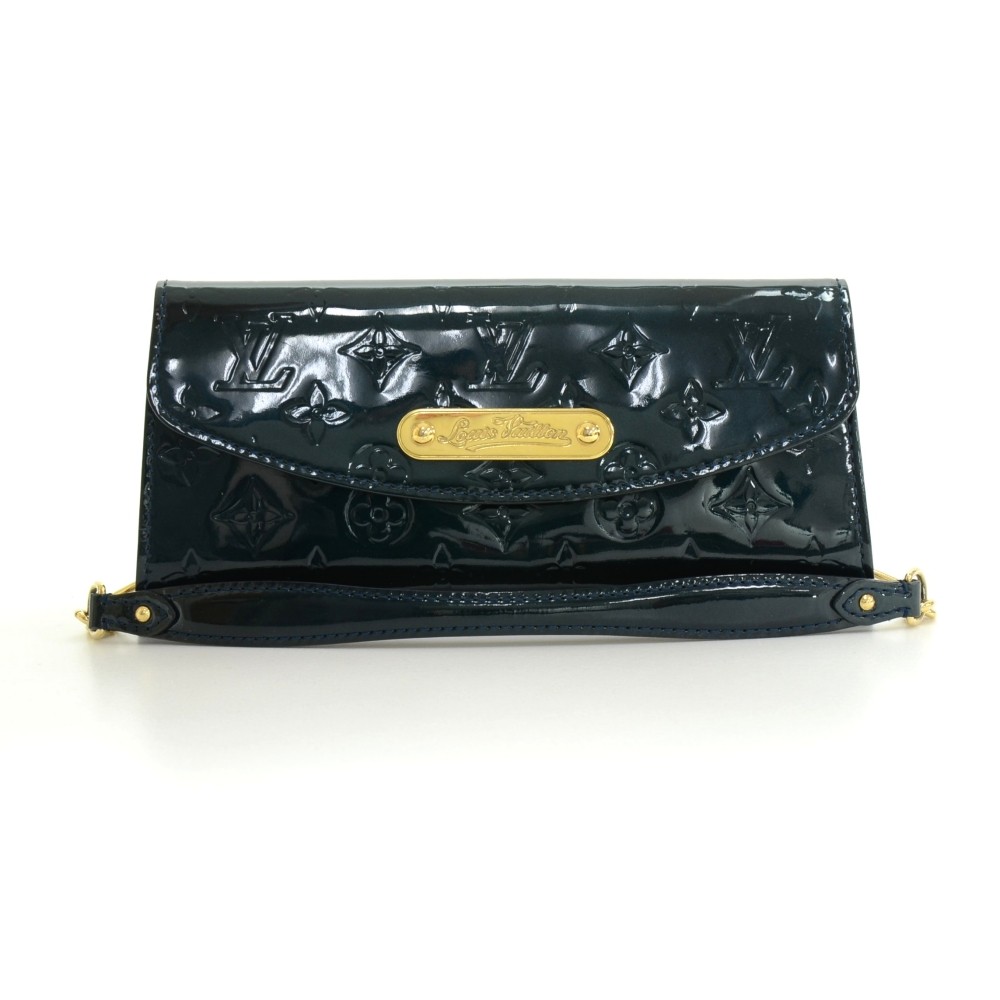 Sunset boulevard leather handbag Louis Vuitton Blue in Leather