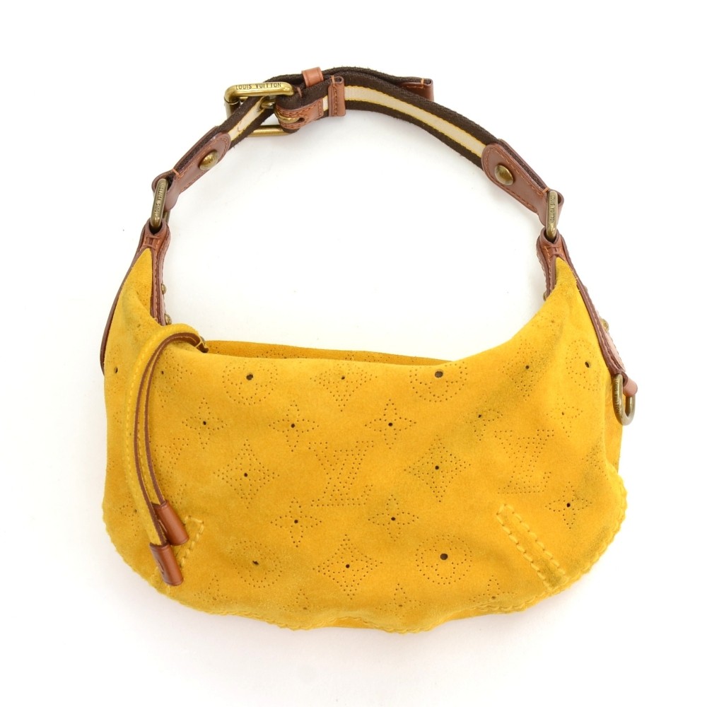 Louis Vuitton Limited Edition Yellow Suede Onatah Fleurs PM Hobo