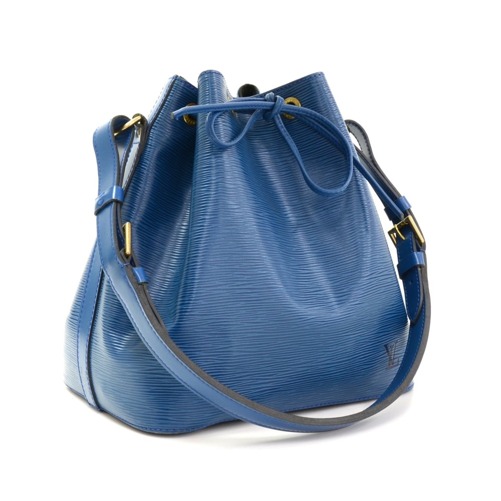 LOUIS VUITTON LV Petit Noe Shoulder Bag Epi Leather Blue France M44105  69MU452