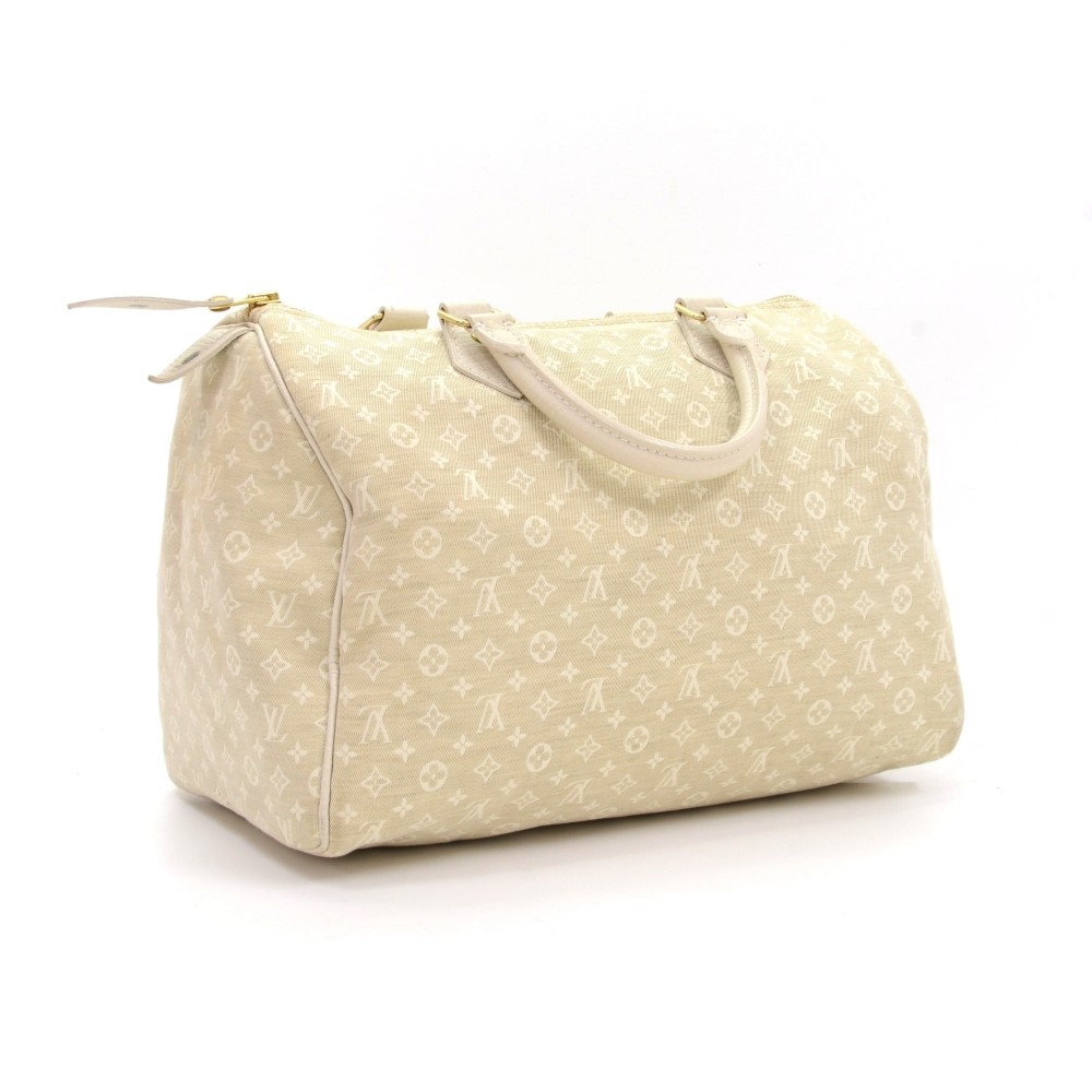 Auth Louis Vuitton Speedy 30 Classic Monogram Mini Line Dune Canvas Handbag
