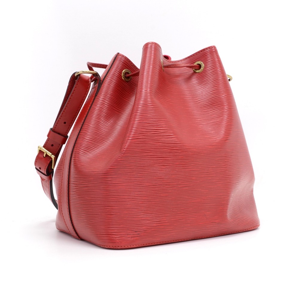 tas shoulder-bag Louis Vuitton Petit Noe Red Epi Leather Shoulder Bag