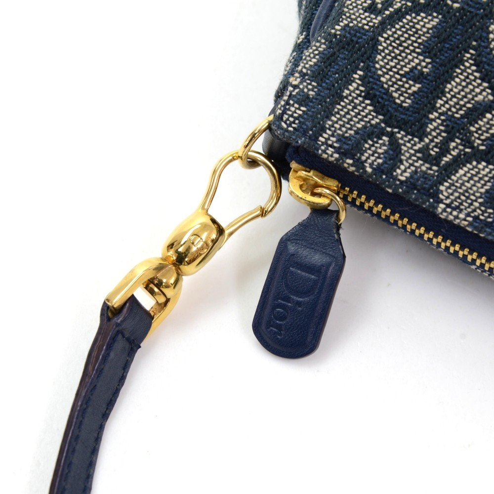Christian Dior Mini Saddle Navy Monogram Pochette Bag
