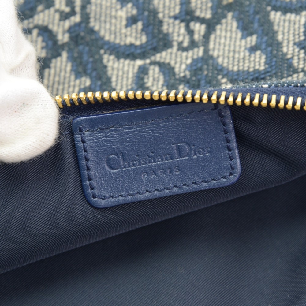 Christian Dior Monogram Mini Saddle Pochette Navy