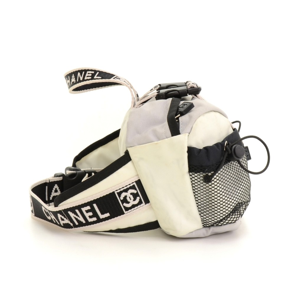 Chanel Chanel Sports Line Gray x White Canvas Waist Pouch Bag