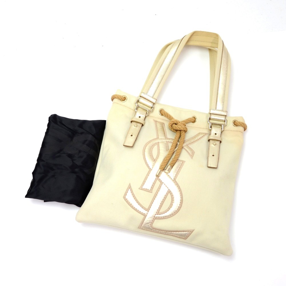 Cloth tote Yves Saint Laurent Beige in Cloth - 32644640
