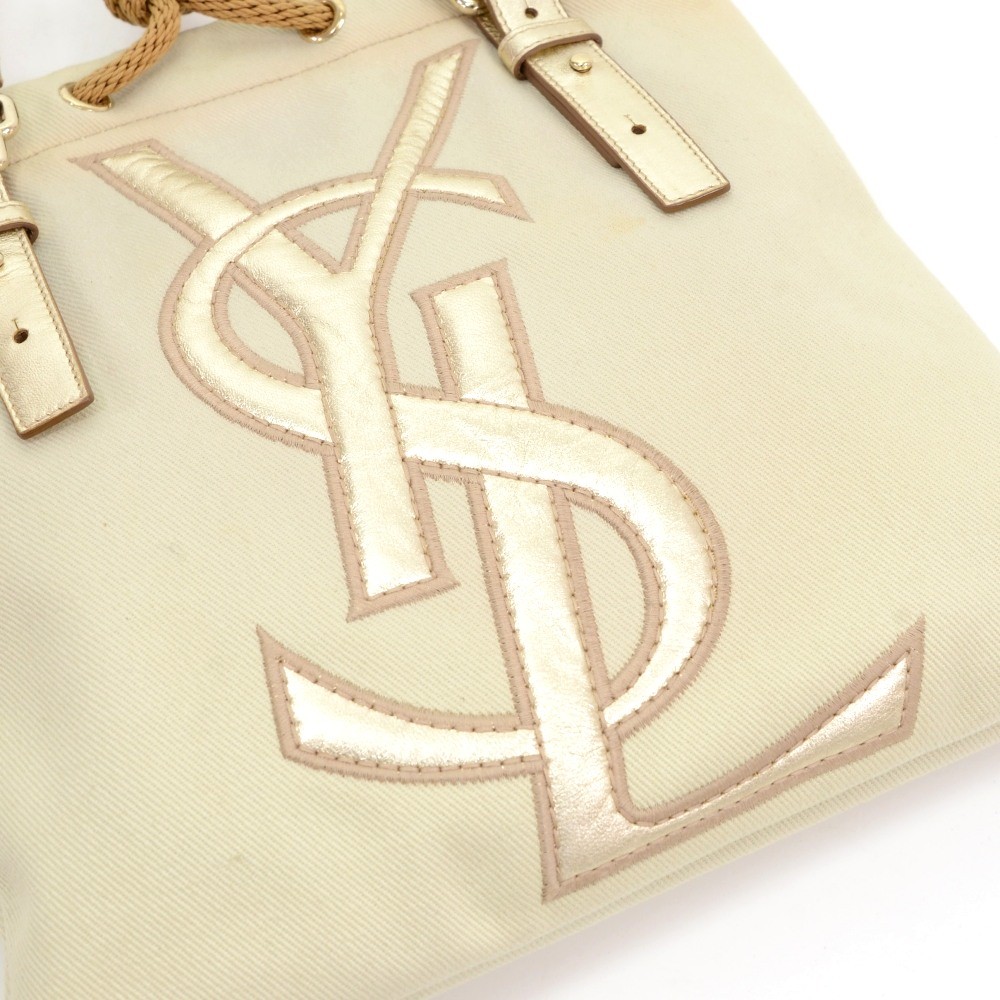 Cloth tote Yves Saint Laurent Beige in Cloth - 32644640