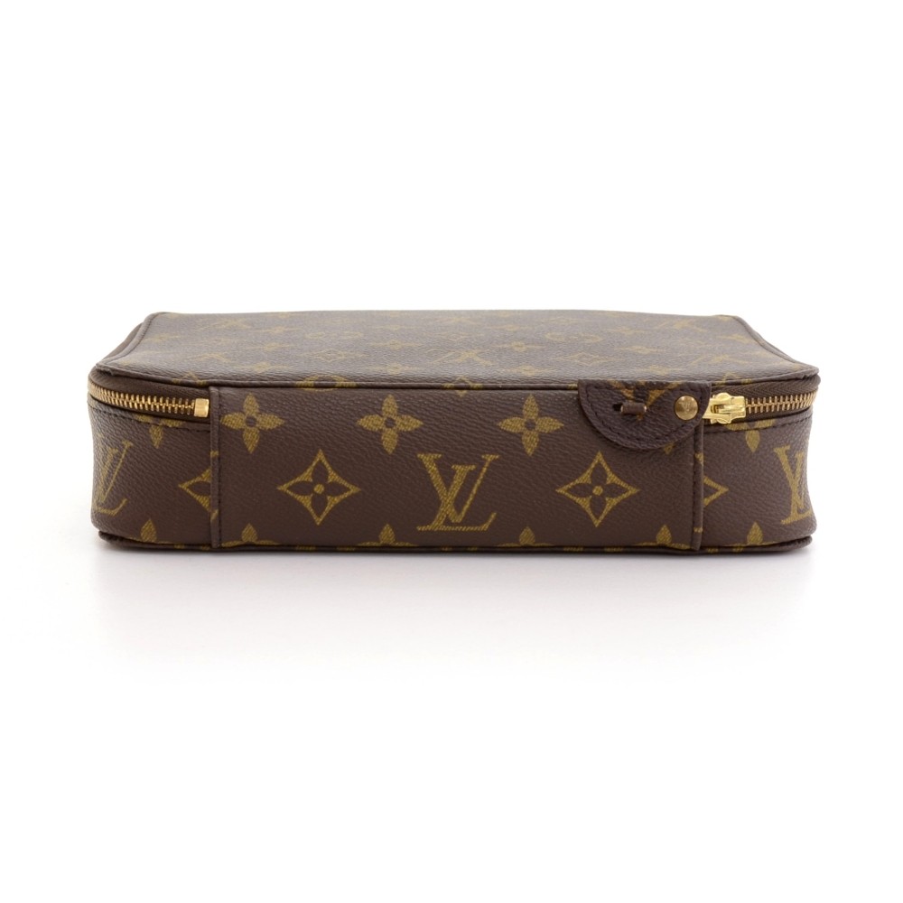 Vintage Louis Vuitton LV Small Monte Carlo Monogram Zip Around Jewelry