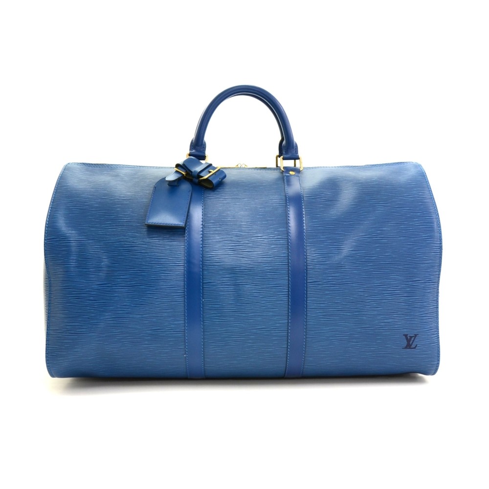 Louis Vuitton Vintage Louis Vuitton Keepall 50 Blue Epi Leather ...
