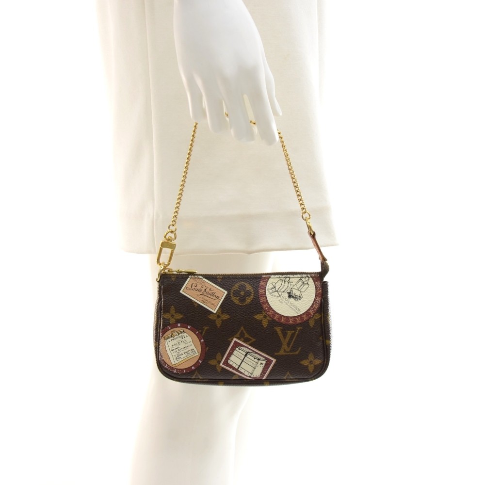 Louis Vuitton Limited Edition Monogram Canvas Patch Mini Accessories  Pochette Bag - Yoogi's Closet