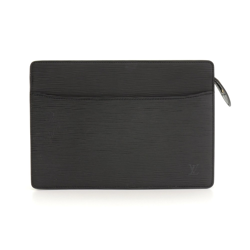 Louis Vuitton Black Epi Leather Pochette Homme Clutch Bag 863148 For Sale  at 1stDibs