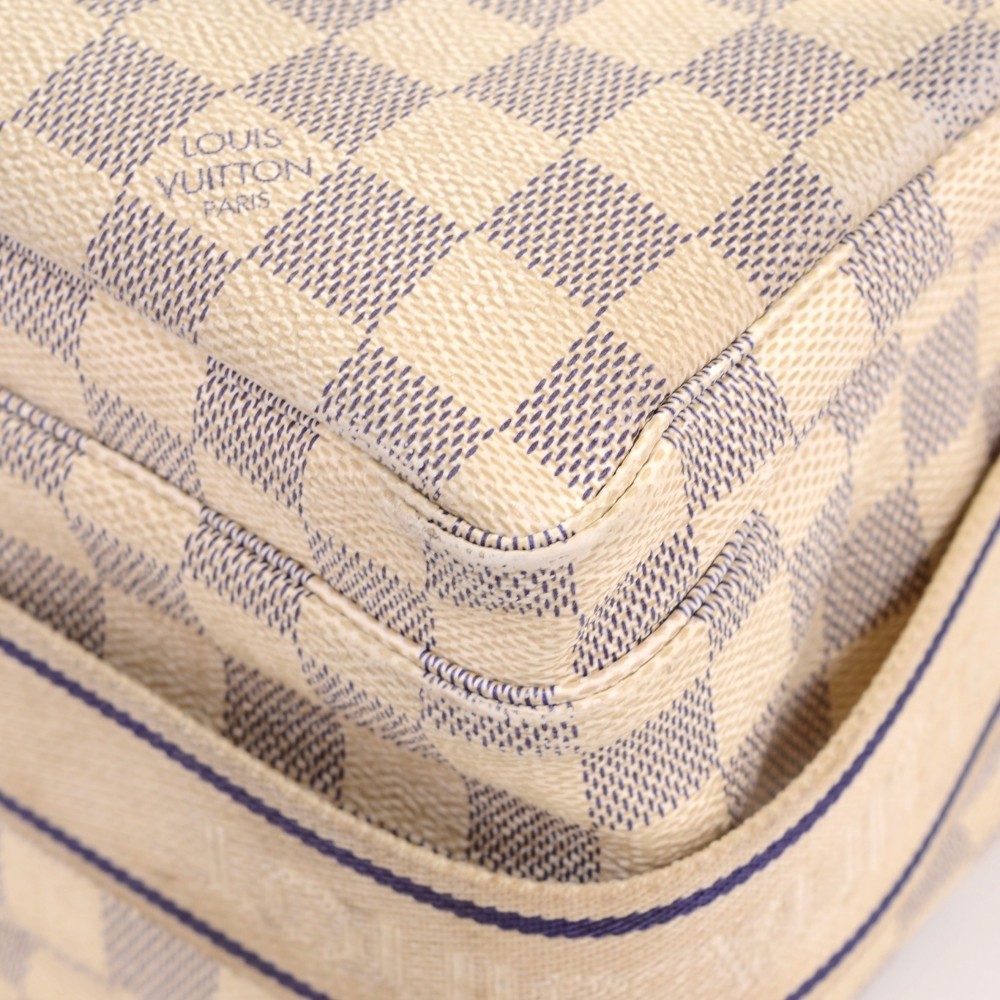 Louis Vuitton Naviglio Damier Azur Canvas White Leather ref.554050 - Joli  Closet