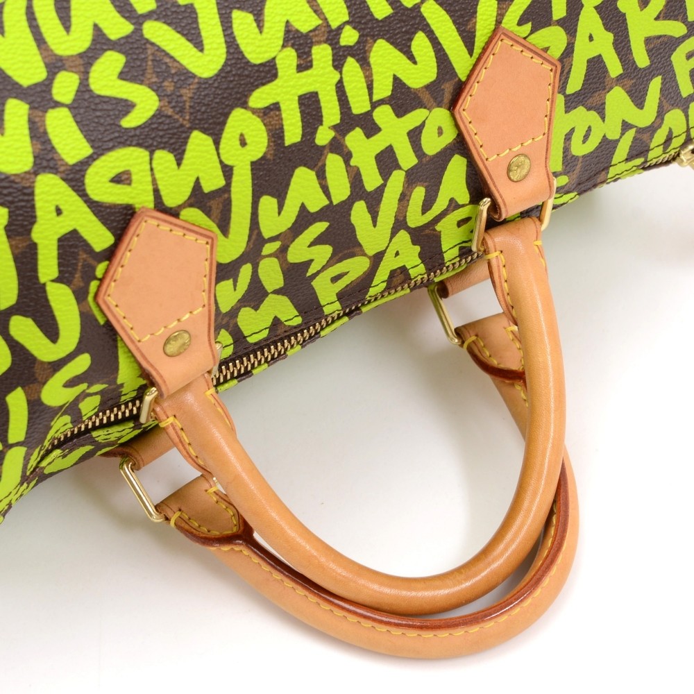 Louis Vuitton Speedy 30 Handbag Monogram Graffiti Green M93706
