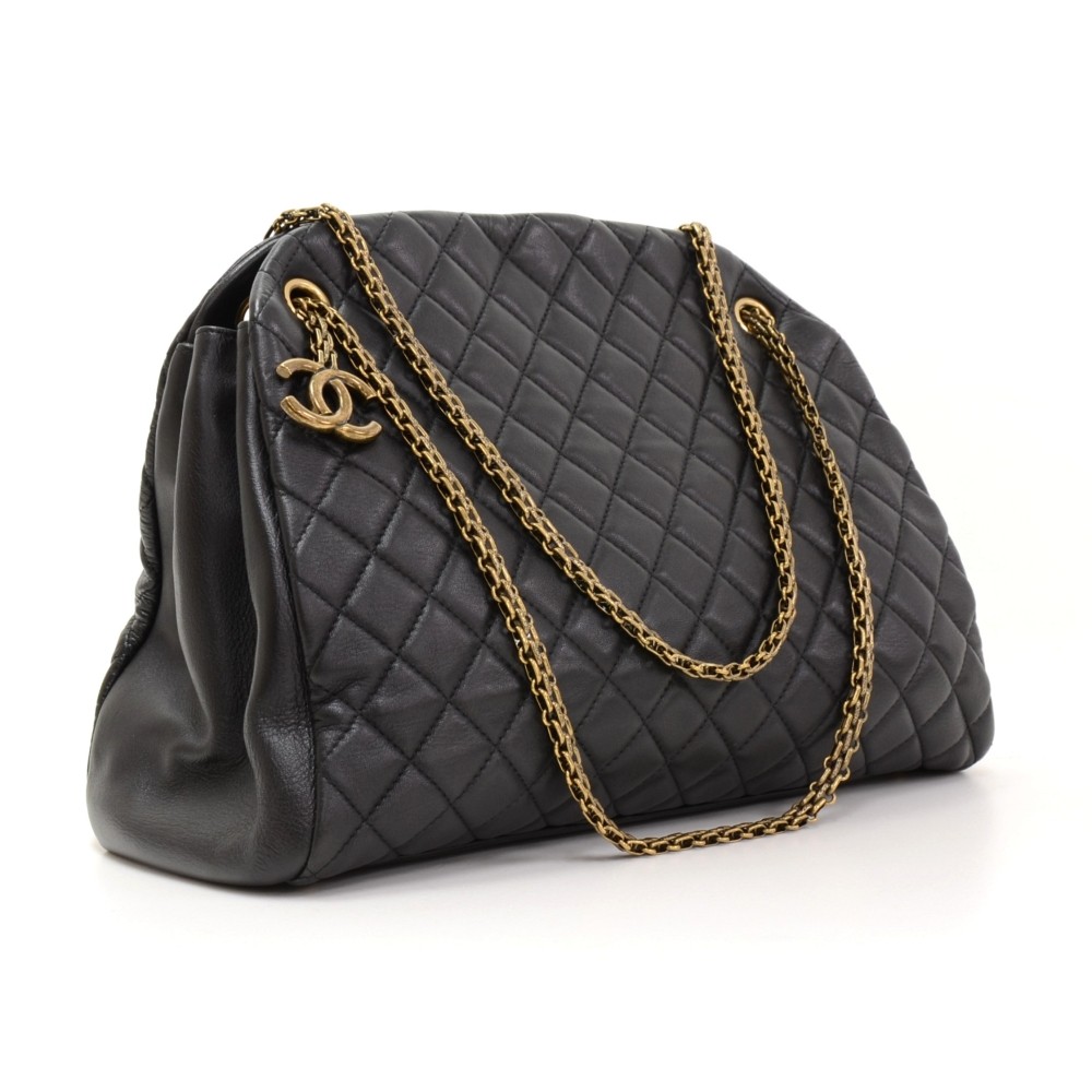 Chanel Chanel Mademoiselle Black Quilted Calfskin Leather Shoulder