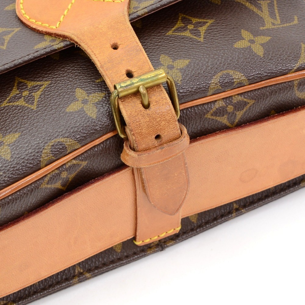 Authentic Louis Vuitton Monogram Cartouchiere MM Shoulder Bag Old Model  J4966