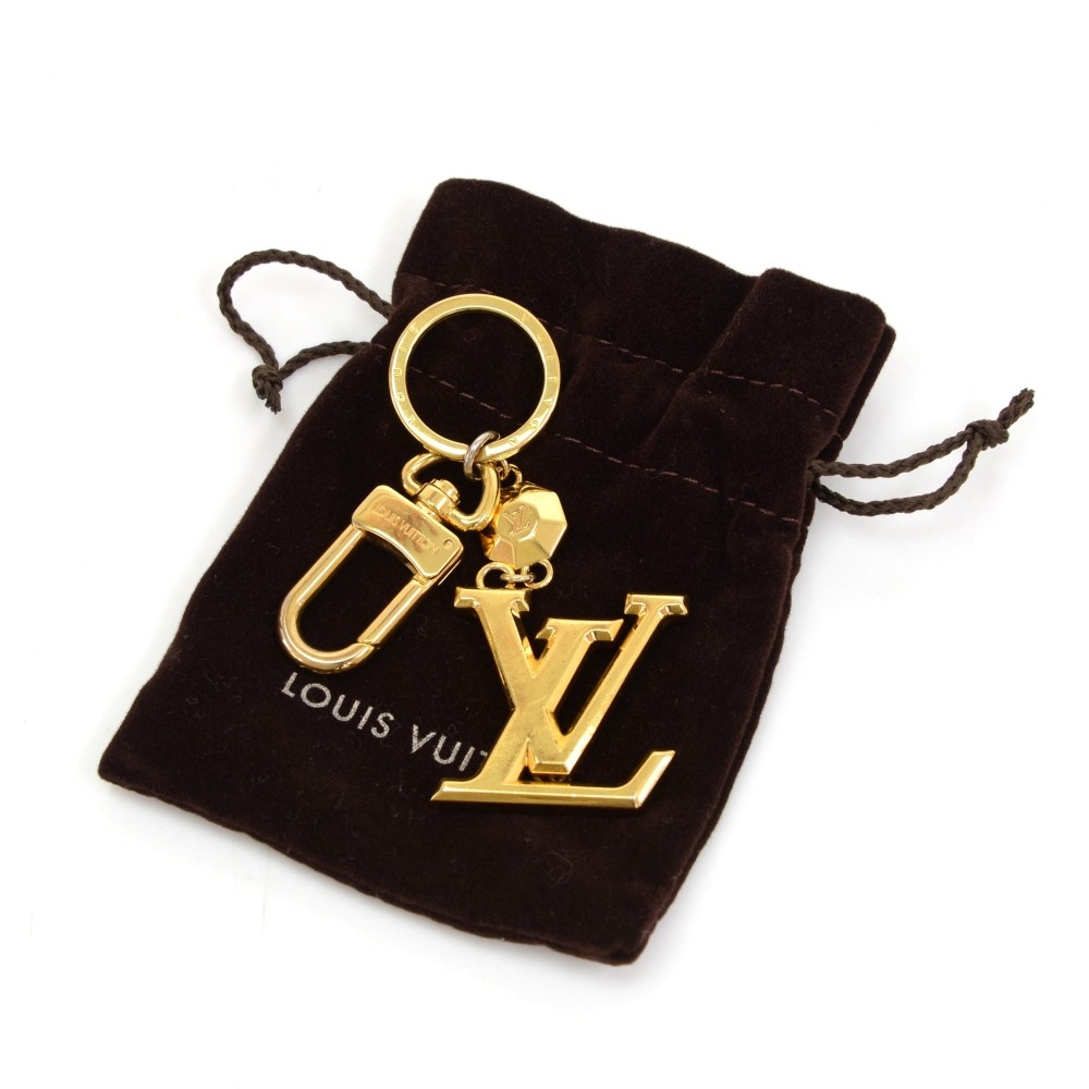 LOUIS VUITTON LV Facettes Bag Charm Key Holder Gold 1302351