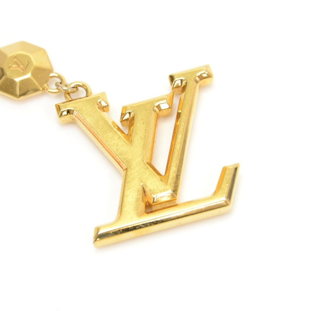 LOUIS VUITTON LV Facettes Bag Charm Key Holder Gold 195976
