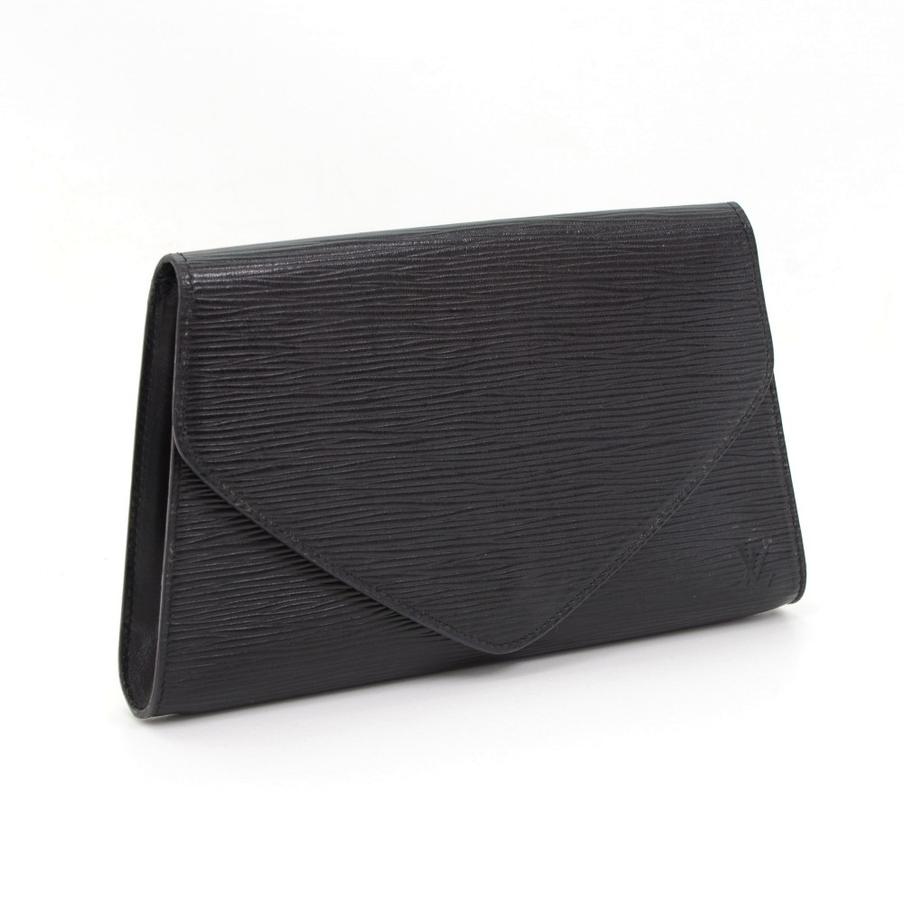 Louis Vuitton Black Epi Leather Arts-Deco Clutch Bag