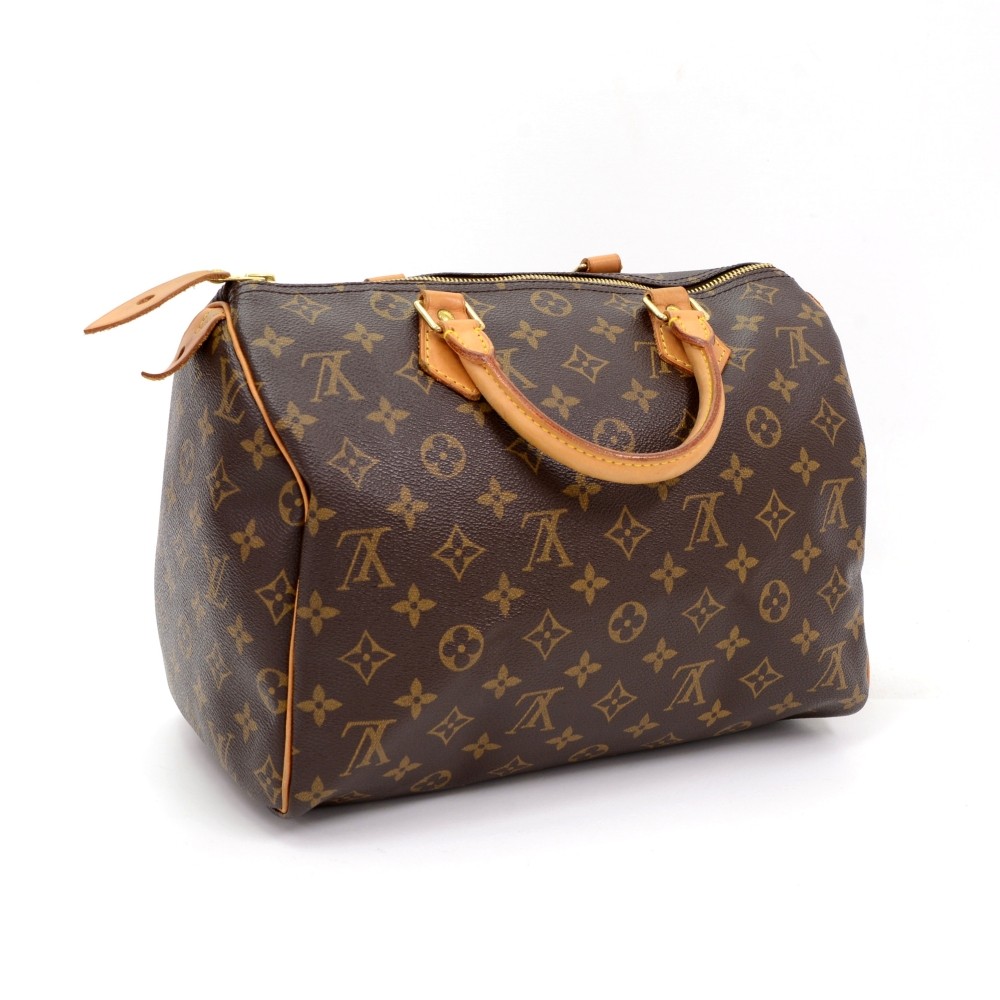 Auth Louis Vuitton Monogram Speedy 30 Hand Bag 9E140200g"