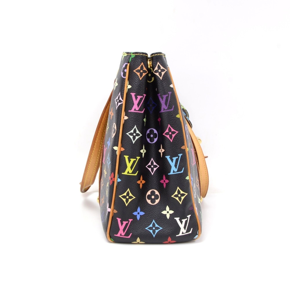 Louis Vuitton Monogram Black Multicolor Aurelia MM Tote Bag