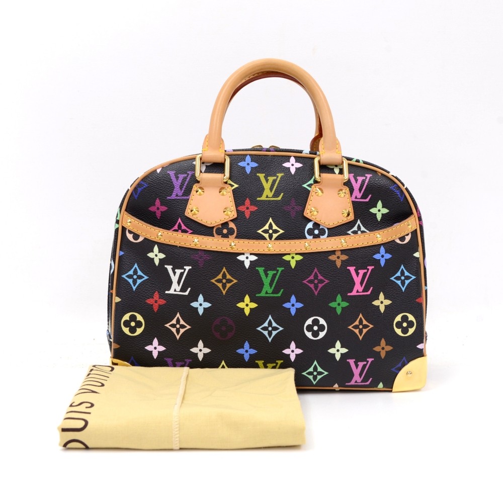 LOUIS VUITTON MONOGRAM Multicolor Black Trouville Handbag Bag #5