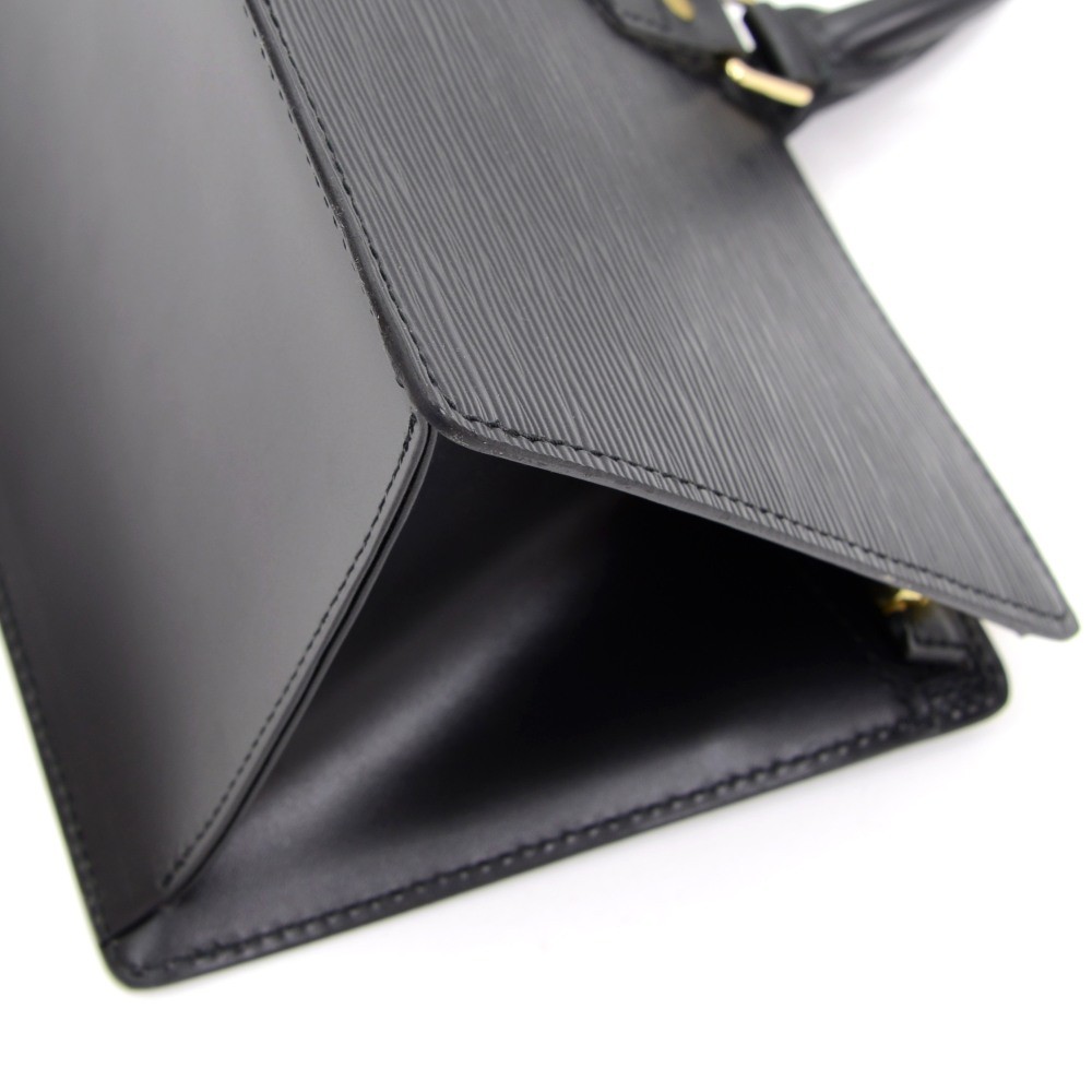 Authentic LOUIS VUITTON Sac Triangle Noir Epi LV Hand Bag M52092