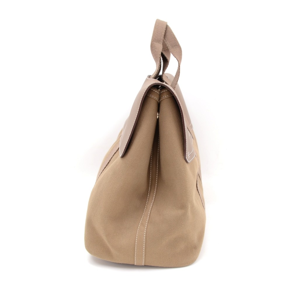 Hermes Valparaiso MM Cotton/Leather Navy Tote Bag Handbag @ 48