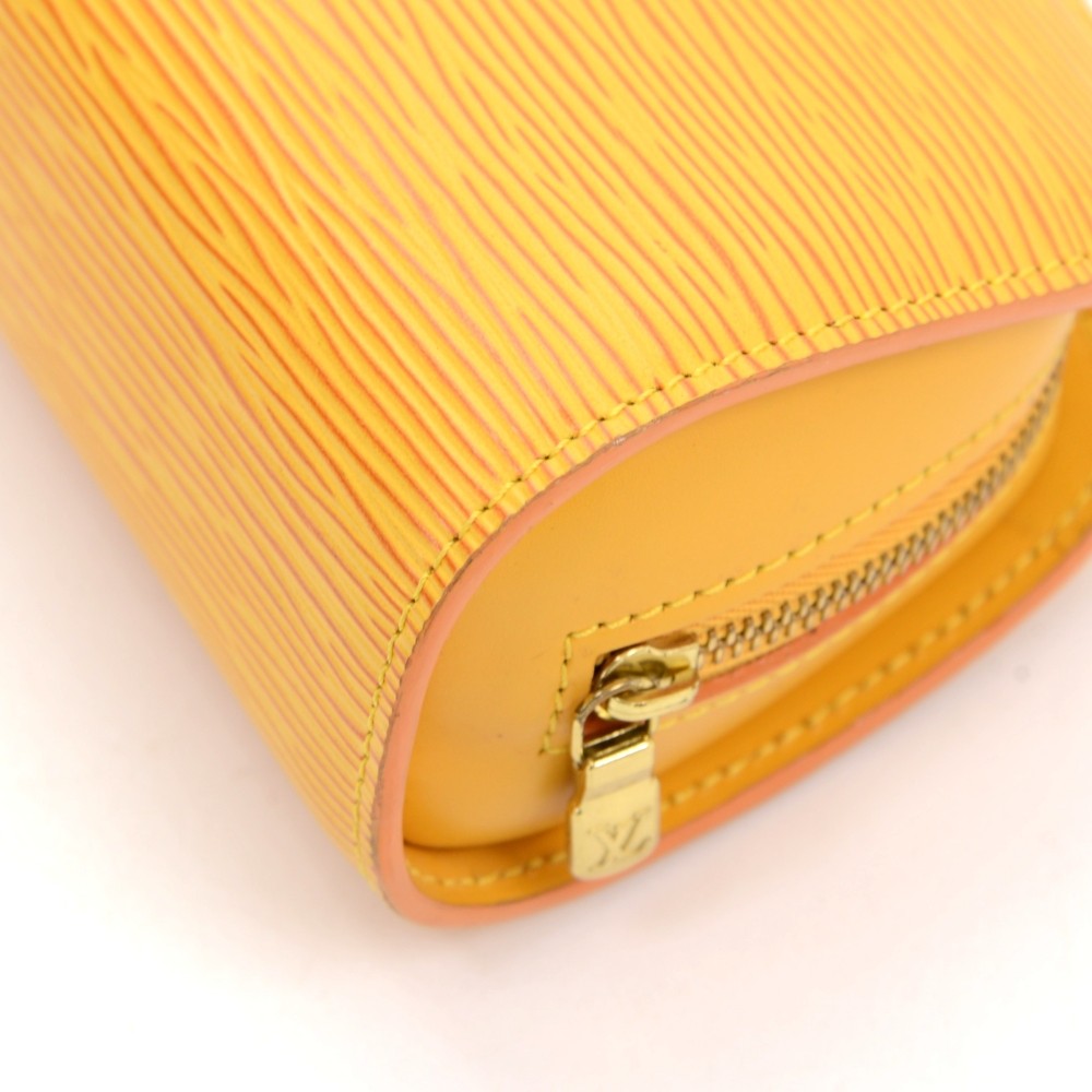 LV Epi Leather Yellow Cosmetic Pouch Dauphine, Luxury, Bags