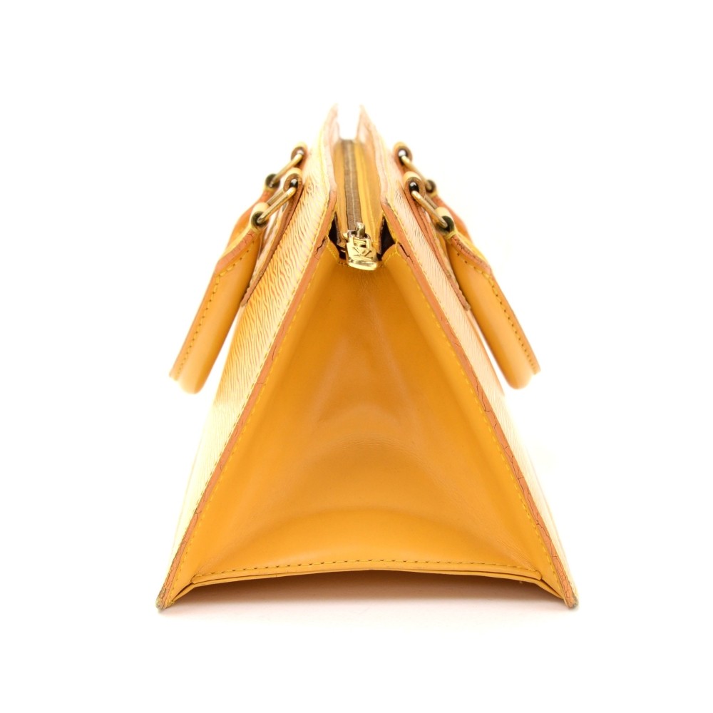 Authentic Louis Vuitton Epi Sac Triangle Hand Bag Yellow M52099 LV