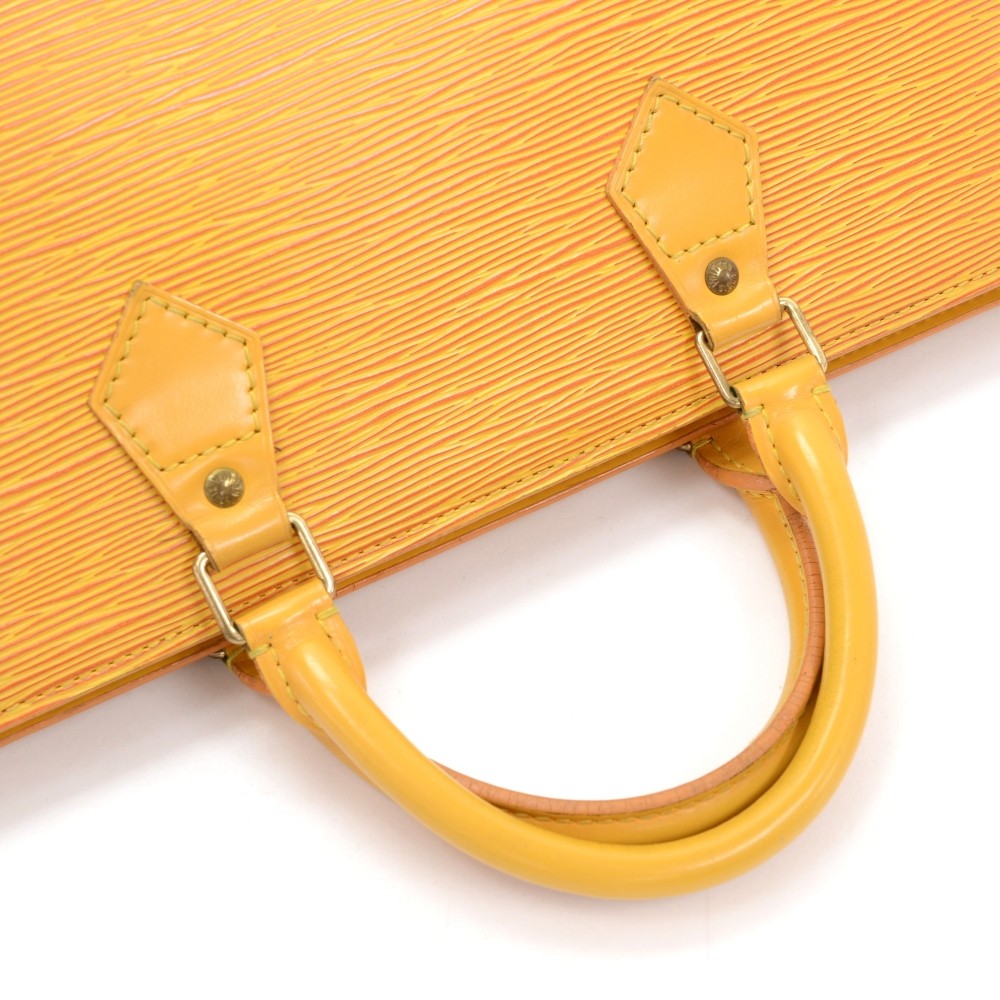 Louis Vuitton Yellow Epi Leather Sac Triangle Bag.  Luxury, Lot #18019