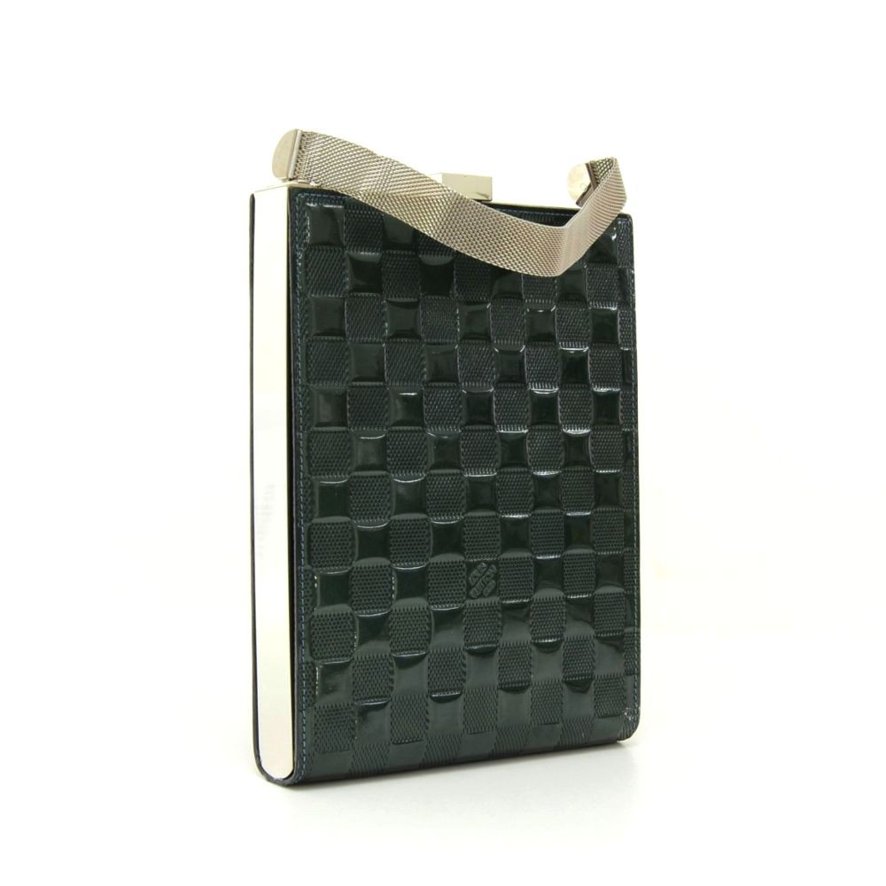 Louis vuitton ange gm deep online green damier vernis leather evening bag