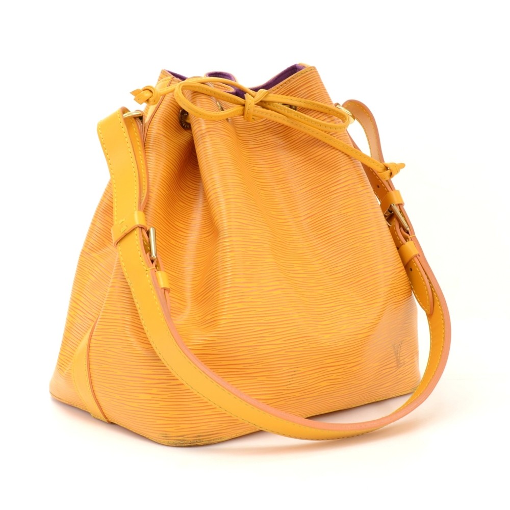 Louis Vuitton Petit Noé Yellow Leather Shoulder Bag (Pre-Owned)