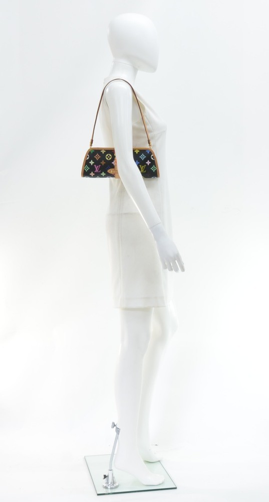 Louis Vuitton Shirley Black Multicolor Monogram Canvas Shoulder Pochette Bag  at 1stDibs