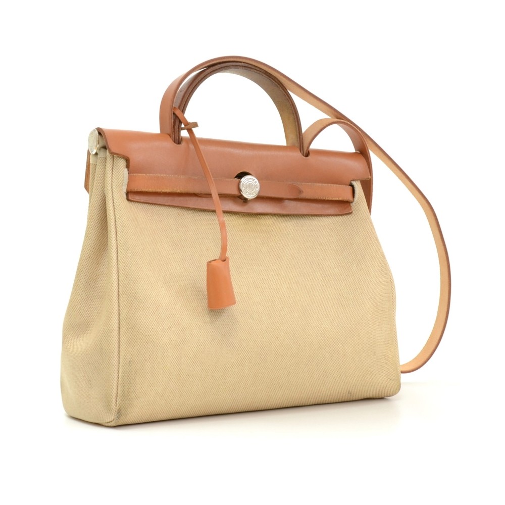 Herbag leather handbag Hermès Beige in Leather - 35128072
