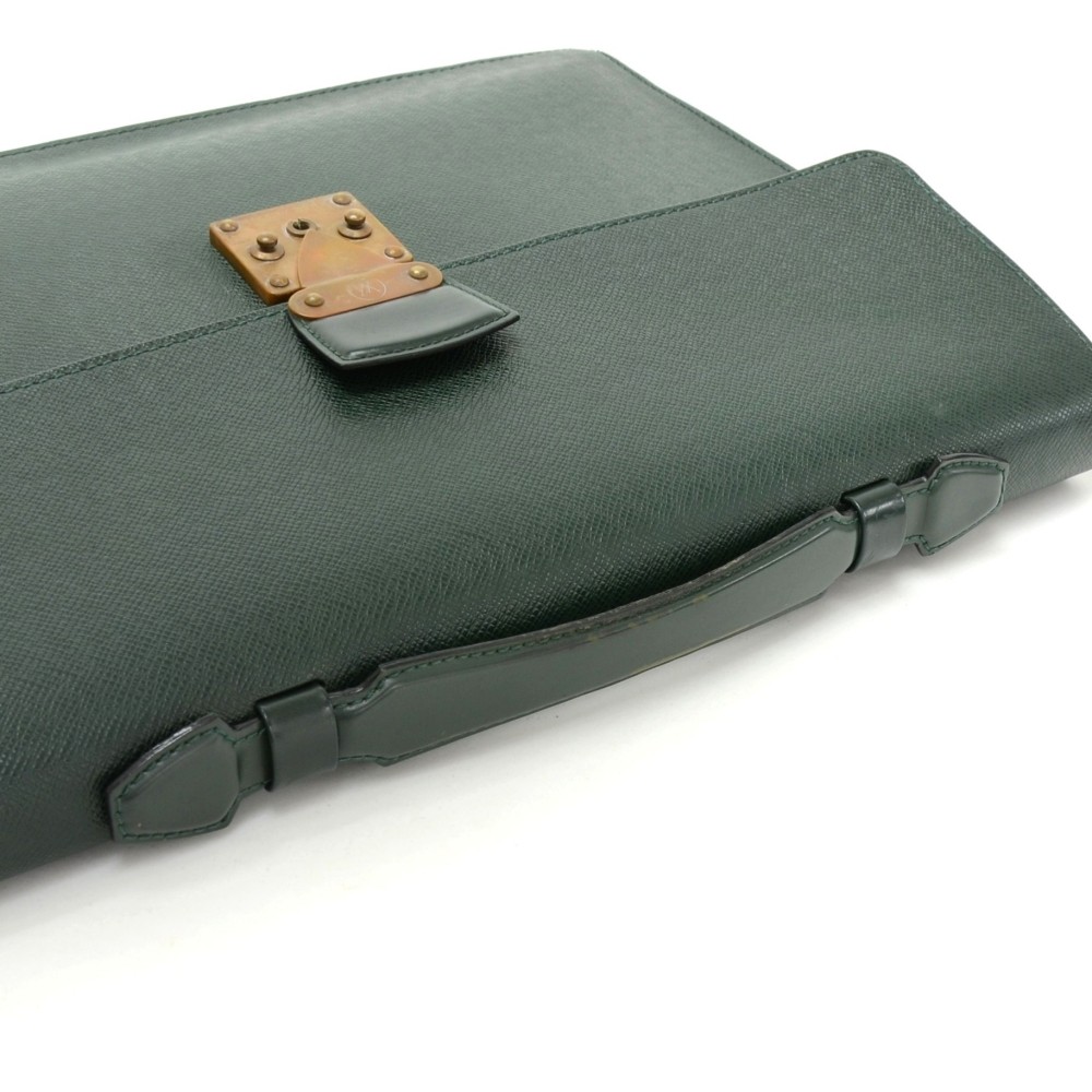Louis Vuitton Taiga Serviette Kourad Briefcase Green