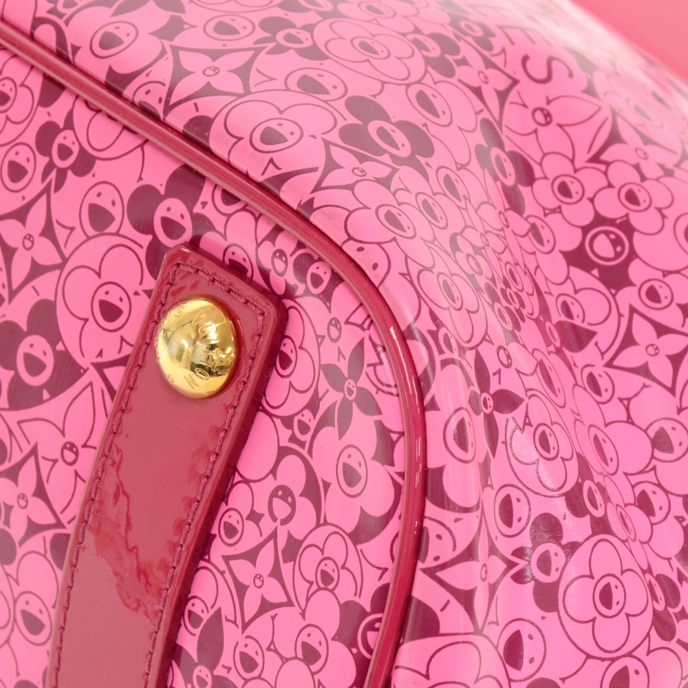 Louis Vuitton Limited Edition Pink Shiny Leather Cosmic Blossom Tote GM Bag  - Yoogi's Closet