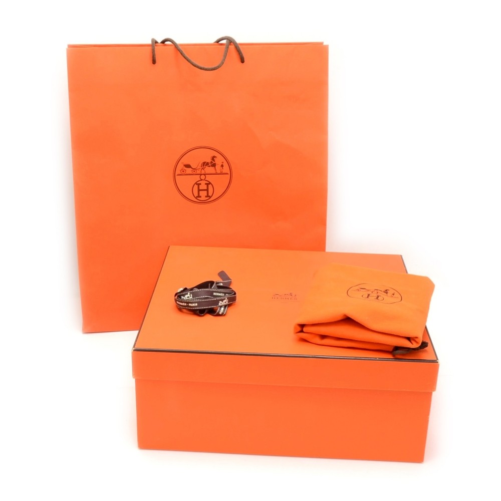 Hermes Hermes Orange Large Shopping Bag + Medium Dust bag and Box for