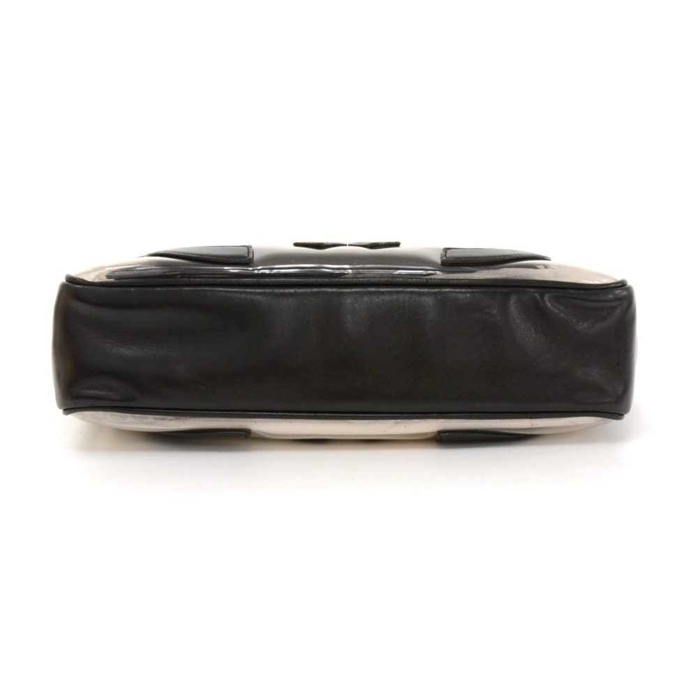 Chanel Triple CC Black Leather x Clear Vinyl Medium Shoulder Tote Bag at  1stDibs