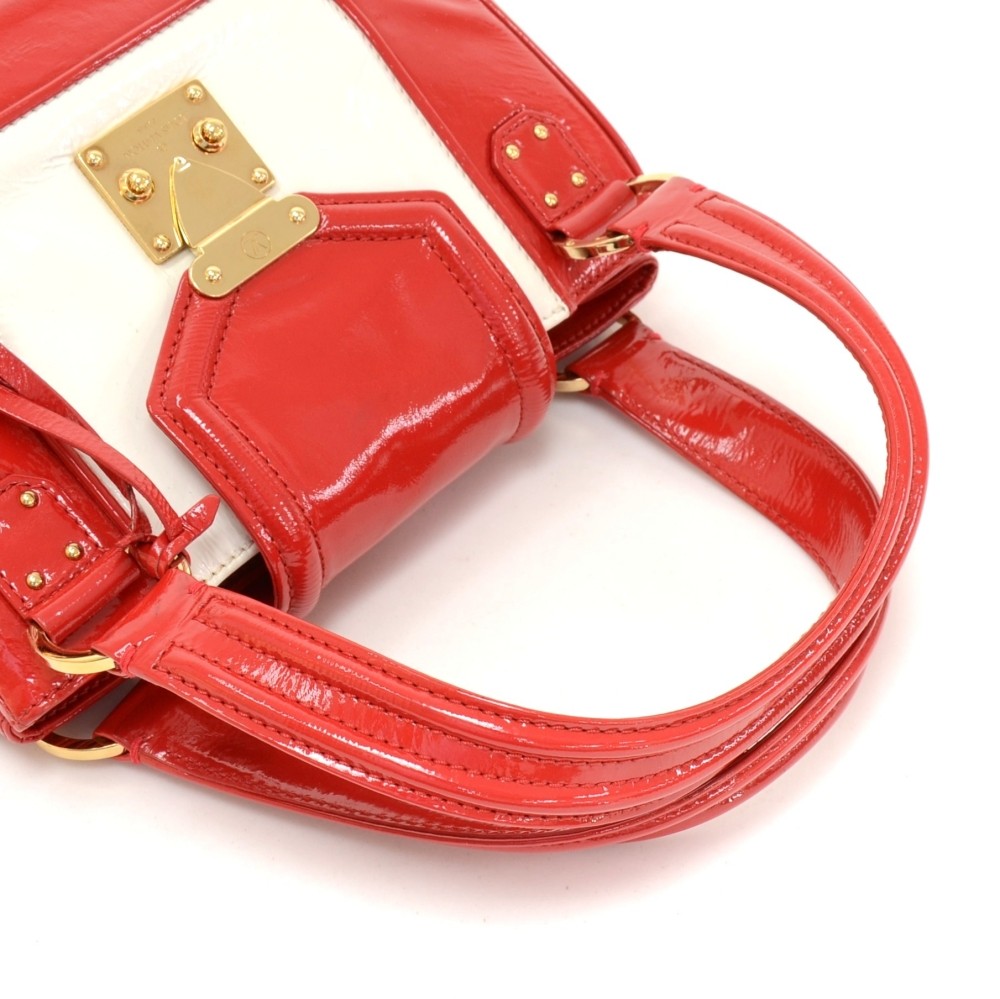 LOUIS VUITTON, red and white patent leather bag, Cruise Sac
