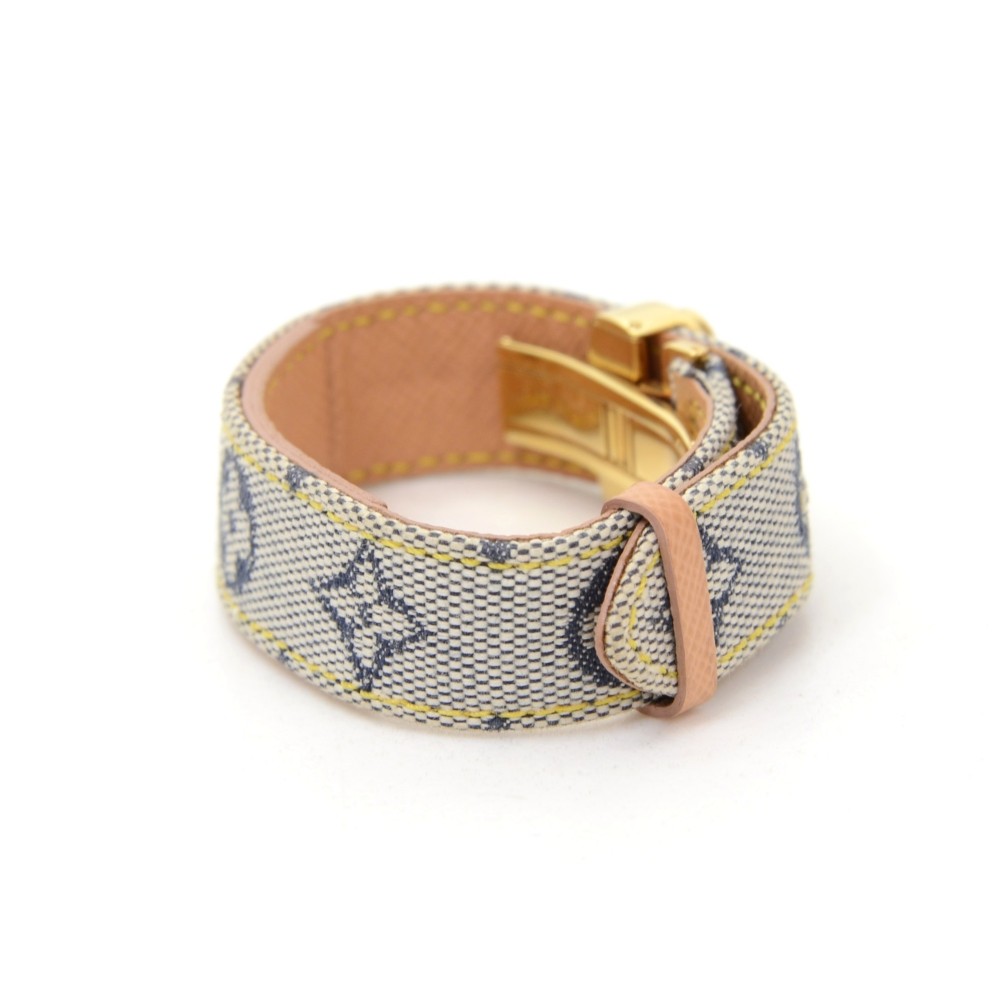 Louis Vuitton Digit Leather Bracelet - Blue, Brass Bangle, Bracelets -  LOU762565