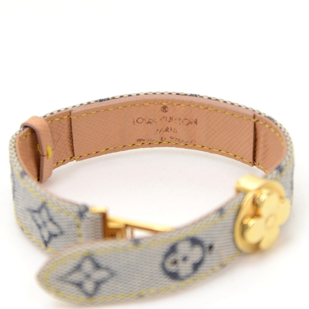 Clous leather bracelet Louis Vuitton Blue in Leather - 25166957