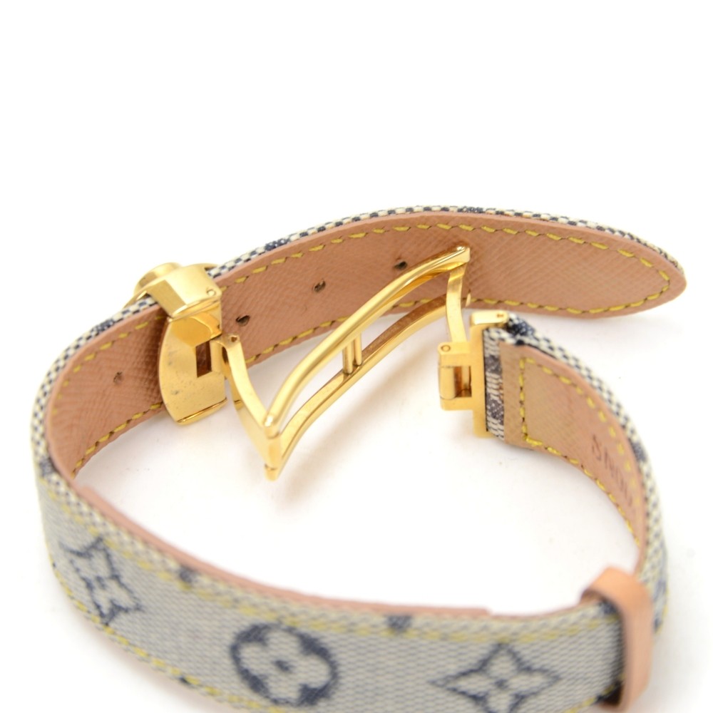 Louis Vuitton Auth Monogram Bracelet Hystrix Mini M6407F Leather