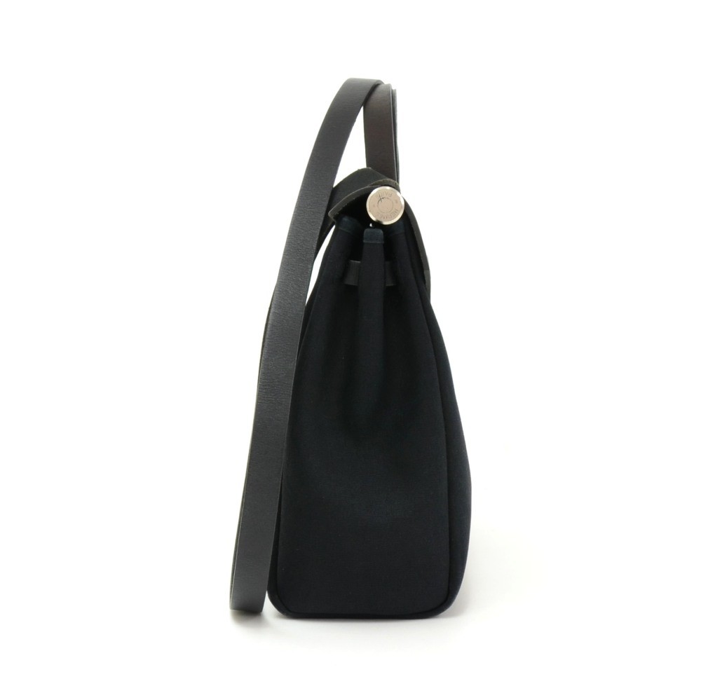 Hermès // Black Canvas & Leather 31 Herbag PM Two-Way Shoulder Bag – VSP  Consignment
