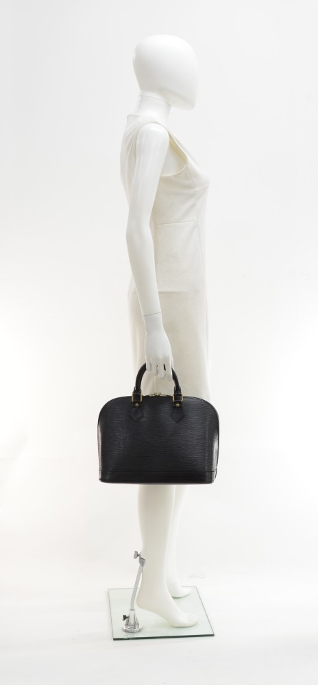 Louis Vuitton LV Alma Used Handbag Black Epi Leather M52142 #AG640 S