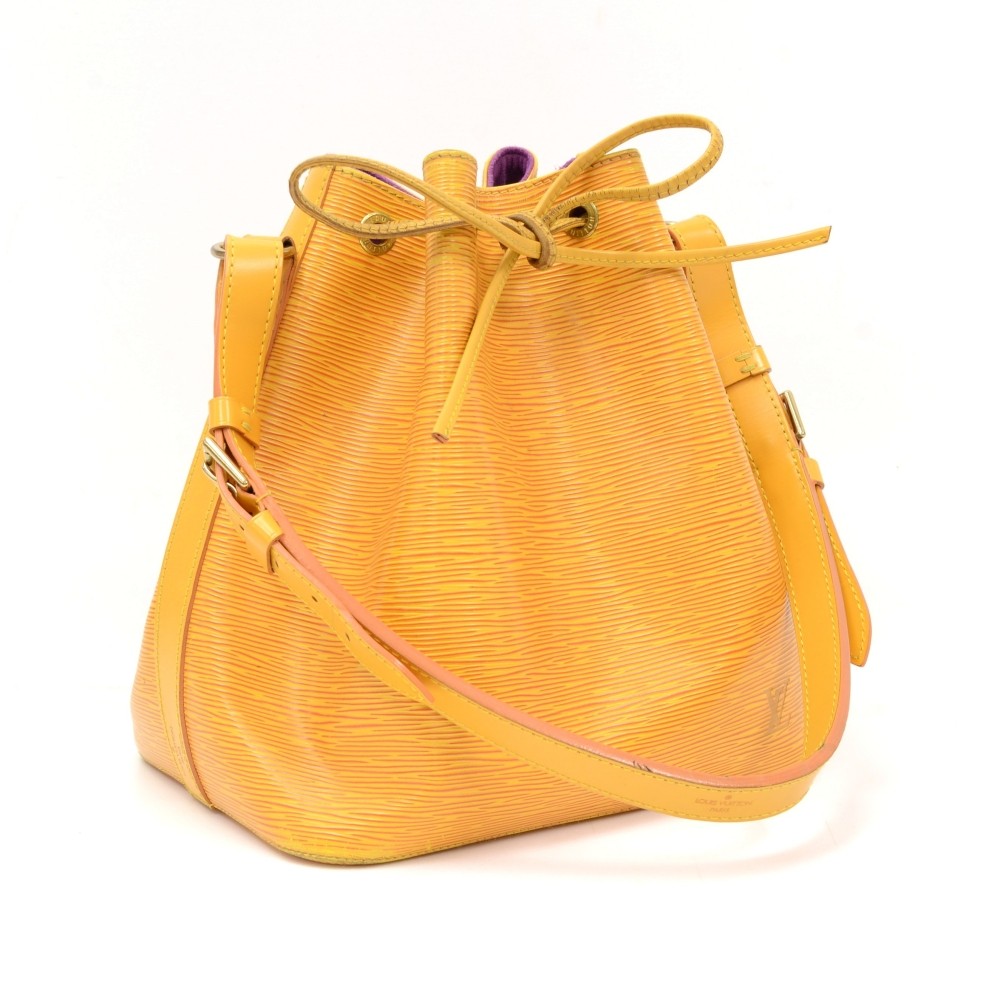 Auth Petit Noe Yellow Epi Leather Shoulder Bag