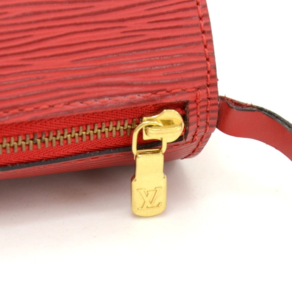 LOUIS VUITTON M5286E Red Epi Leather Souplo Papillon Cylindrical Tote Bag  AA773