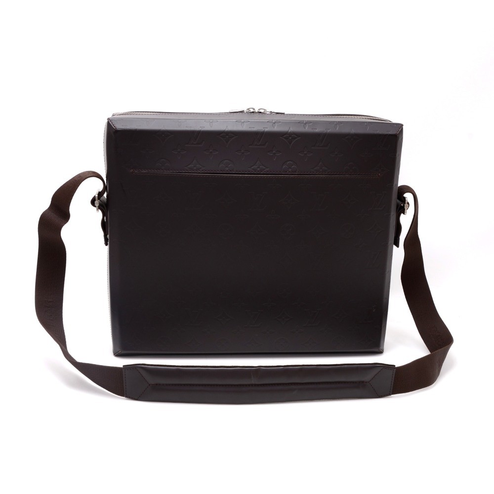 Louis Vuitton Steve M46530 Monogram Glace Leather Crossbody Bag Brown