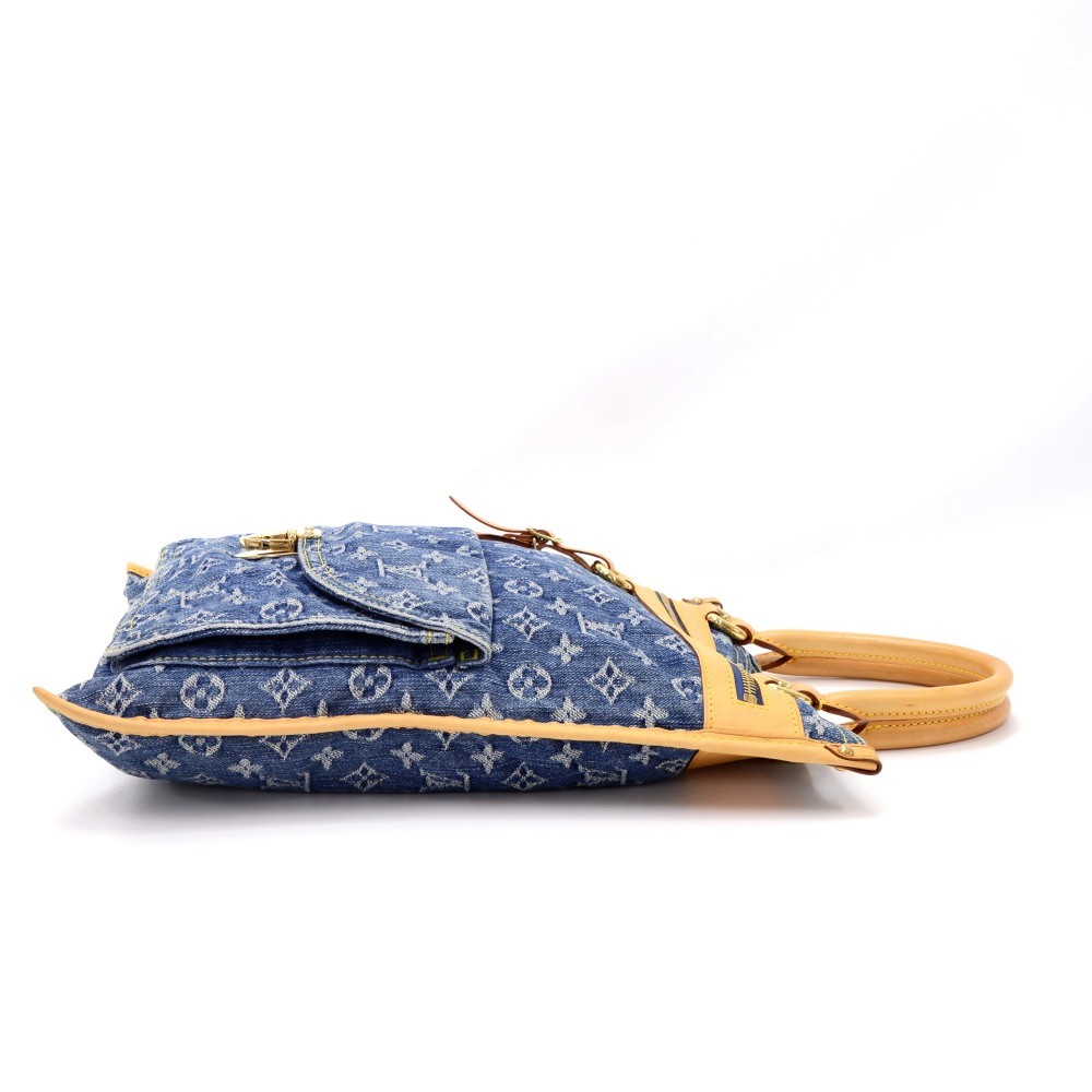 Louis Vuitton Blue Denim Monogram Sac Plat Bag Tote Handbag ref.493367 -  Joli Closet