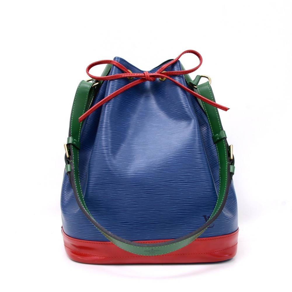 Authentic Louis Vuitton EPI Tri-Color Noe Red Blue Green