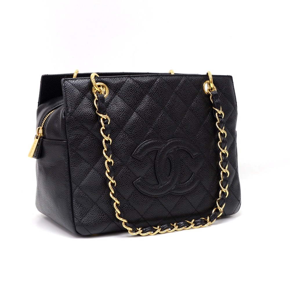Chanel Chanel Petite Timeless Tote Black Quilted Caviar Leather Bag